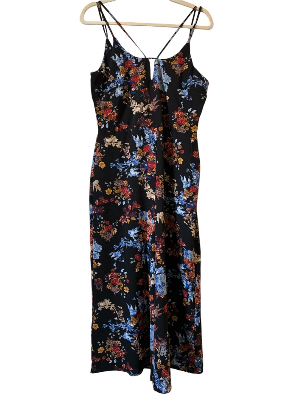Ripe Black Jumper with Blue and Rust Floral Print